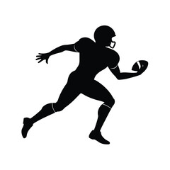 Fototapeta premium American Football Player Running Silhouette