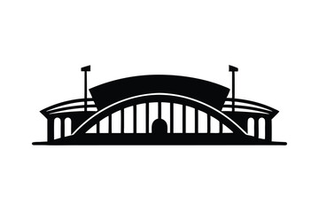 Stadium Icon Black Silhouette Design