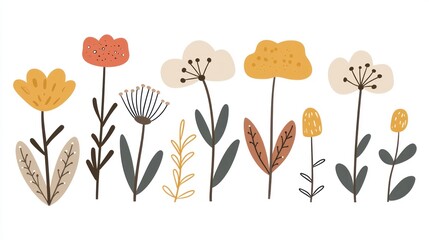 Autumn floral arrangement, design element, white background, illustration, for greeting cards