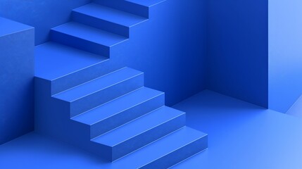 Geometric Steps in a Blue Space