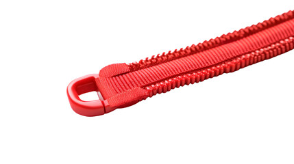 Vibrant Red Zipper on White Background for Fashion Design and Concepts