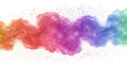 Obraz premium Colorful powder explosion on white background creating vibrant abstract design