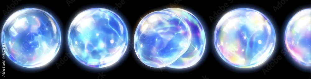 Poster molecular connection models with transparent and realistic molecular sphere bubbles