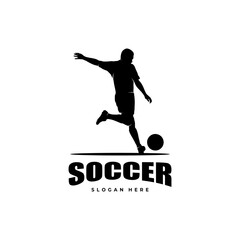 soccer player kicking ball logo design