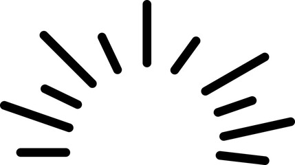 Doodle shine sunburst sparkle ray icon in line. isolated on transparent background