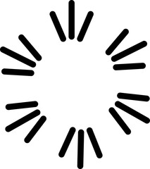 Obraz premium Doodle shine sunburst sparkle ray icon in line. isolated on transparent background