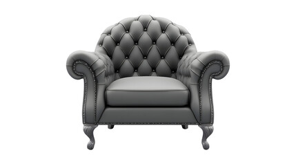 Fototapeta premium Modern Grey Armchair Isolated on Transparent Background for Interior Designers and Furniture Retailers