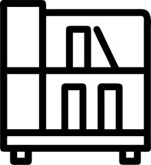Bookshelf icon flat vector