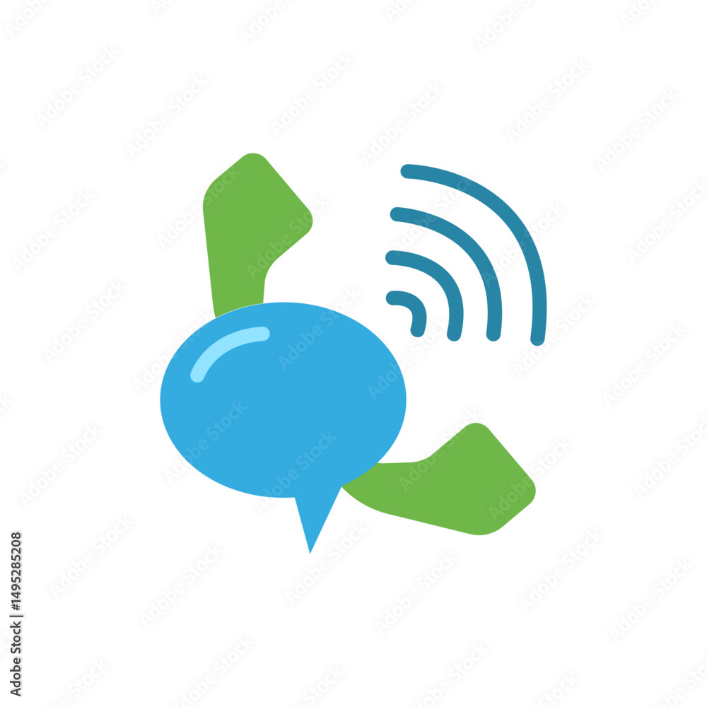 Poster vivid communications emblem showcasing call and messaging interaction metaphor