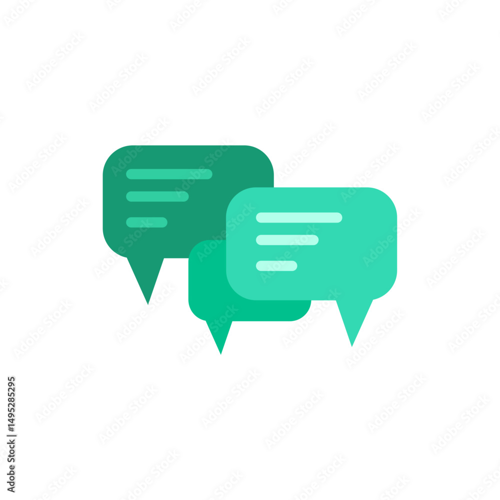 Poster overlapping speech bubbles symbolizing communication on a transparent layout