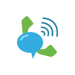 Vivid communications emblem showcasing call and messaging interaction metaphor