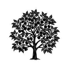 Obraz premium Silhouette of a Fruit-laden Apple Tree