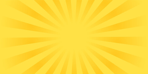 Fototapeta premium Yellow banner with Sun rays, lines background, light