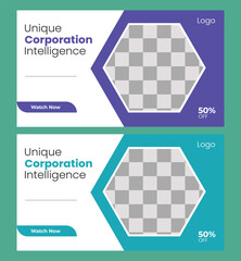  professional business YouTube thumbnail design premium vector
