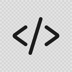 Obraz premium Simple coding symbol icon black vector template
