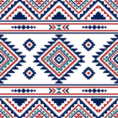 Southwest Native seamless pattern ethnic tribal Aztec geometric Navajo Native American fabric colorful design vector for textile print