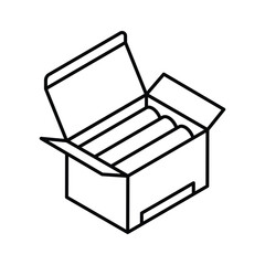 Visually engaging isometric icon showing chalk box