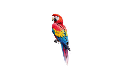 Fototapeta premium Vibrant parrot perched on a branch in lush tropical paradise, colorful nature photography masterpiece