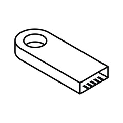 A customizable isometric icon of usb storage drive