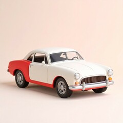 Obraz premium car in pastel background postcard retro design