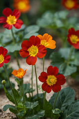 Fototapeta premium Indian Cress Blooms