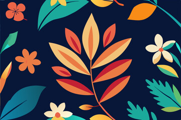seamless pattern with autumn leaves