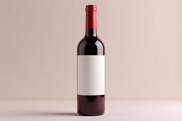 Fototapeta premium Bottle of red wine, set against pure white Label details visible , gourmet, Cabernet Sauvignon, red wine