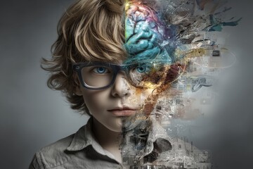 Fototapeta premium Celebrating Autism Spectrum and Stock through Embracing Neurodiversity