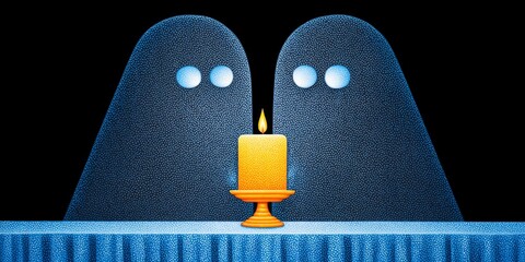 a gothic take on digital communication with shadowed figures exchanging emoji-filled messages in candlelit rooms