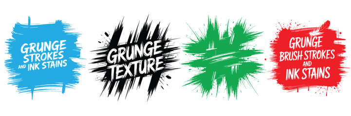 Grunge rubber stamps set with banners, flags, and nature elements like trees, leaves, and flowers for holiday and celebration designs