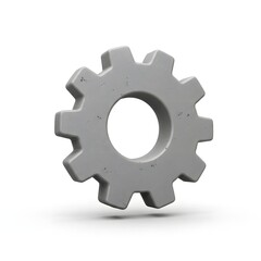 3D Model of a Grey Gear Industrial Cogwheel, Mechanical Part, Machine Component