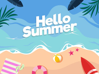 hello summer social media banner design