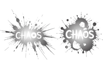 Abstract Ink Splash Design with Sun and Floral Elements