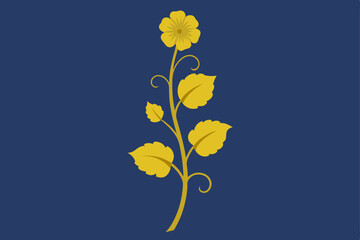 yellow flower on blue background