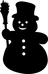 Snowman icon in flat. isolated on transparent background