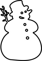 Snowman icon in line. isolated on transparent background