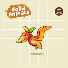 pterodactyl mango cartoon mascot logo character © WASKCO