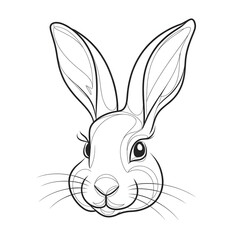 vector illustration of a rabbit coloring page 