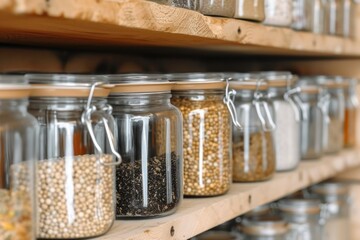 various spices in jars in the kitchen