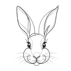 vector illustration of a rabbit coloring page 