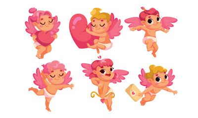 Charming Pixel Art Cherubs Holding Hearts and Heartwarming Messages for Everyone