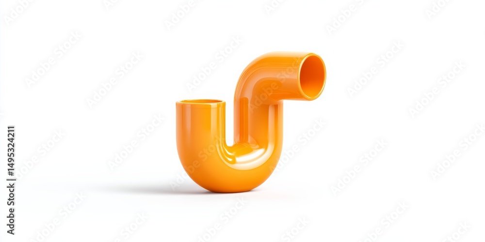 Poster glossy 3d pipe icon with bold shape and high-quality rendering