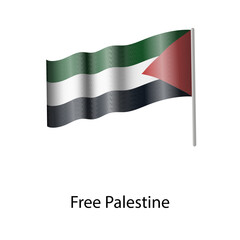 Palestine flag single vector illustration