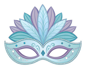 Isolated Venetian carnival mask on a white background