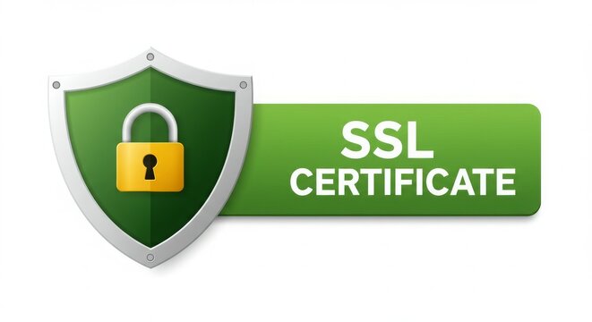 A graphic representation of an SSL certificate symbolizing online security.