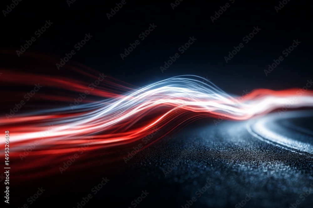 Aufkleber vibrant light trails create dynamic patterns on a dark surface at night