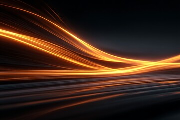 Beautiful light trails create an abstract design against a dark background at night