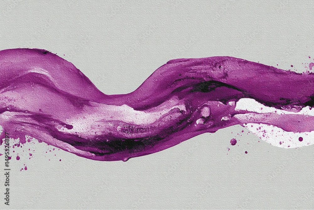 Poster abstract purple wave pattern with splashes on a textured background for artistic inspiration