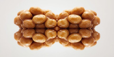 Fototapeta premium Isolated Sticky Natto Gum Close Up Symmetrical Arrangement on Surface