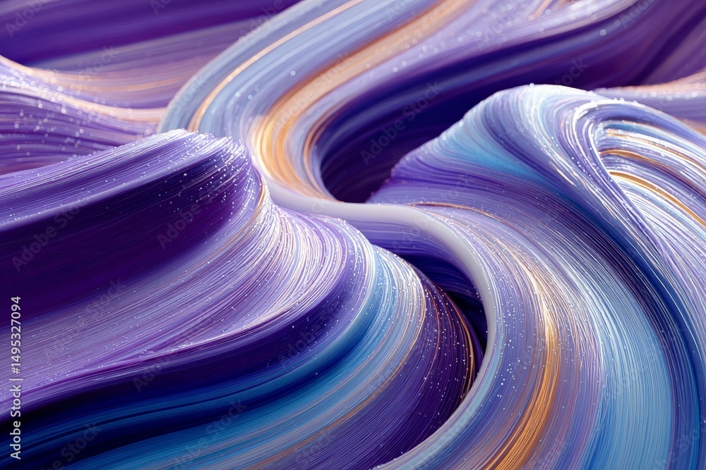 Poster vibrant swirls of purple and blue paint create stunning abstract patterns in an artistic composition
